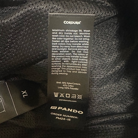 New Men's Size XL Pando Moto Phantom Black Motorcycle Riding Hoodie - Picture 5 of 7